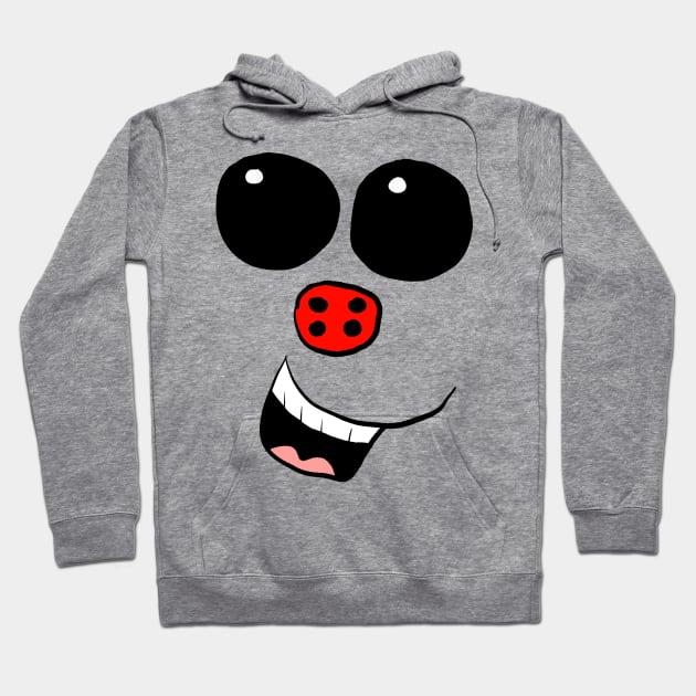 Red Button Nose Snowman Face Hoodie by Eric03091978